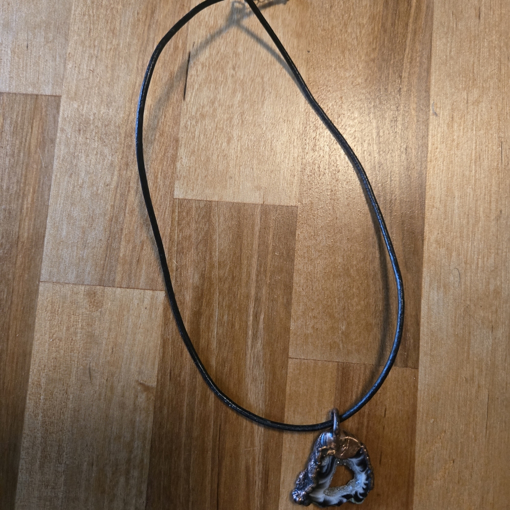 Elegant Black Geode Necklace
